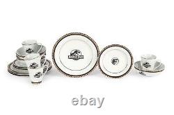 Jurassic Park Logo 16-Piece Ceramic Dinnerware Set Replica Movie-Authentic