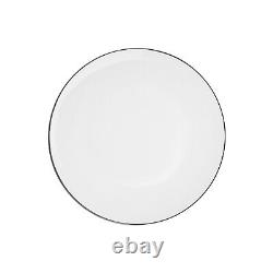 Karaca Platinum Ring Porcelain Dinnerware Plates Set, 24-pc/6 persons, Turkey