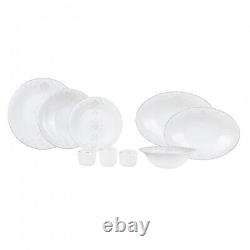 Karaca White Pearl Bone China Dinnerware Set, 58-pc/12 persons Porcelain Plates