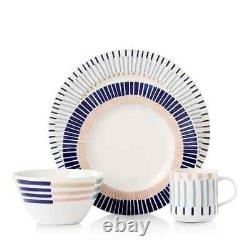 Kate Spade H1016 White/Blue 16-Piece Brook Lane Dinnerware Set