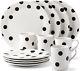 Kate Spade New York All in Good Taste Deco Dot 12-PIece Dinnerware Set NEW