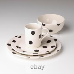 Kate Spade New York Deco Dot 12-Piece Dinnerware Set, White