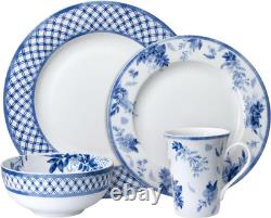 Kiley Bone China Lightweight Chip Resistant 16 Piece Dinnerware Set, Service for