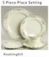 Knottinghill 5-Piece Porcelain Floral Dinner Set, Plates Cup Saucer (12 setting)