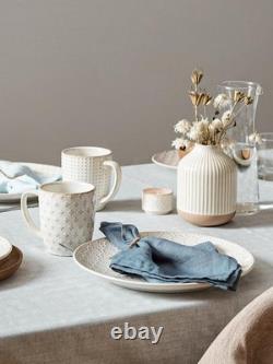 LE TAUCI 16 Piece Dinnerware Set, Arctic White, Stoneware Plates and Bowls Wi