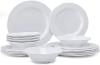 LEHAHA Bamboo White Kitchen Plates and Bowls Set, 12 Piece non-breakable Melamin