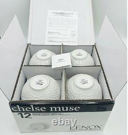 LENOX $316 Chelse Muse SCALLOP 12 Pc Dinnerware WHITE Set Plates & Bowls Serve 4