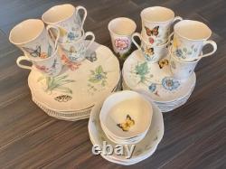 LENOX Butterfly Meadow Collection 29 Pieces Dinnerware Set NEW