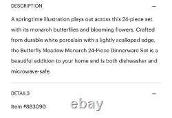 LENOX Butterfly Meadow Collection 29 Pieces Dinnerware Set NEW