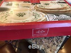 LENOX HOLIDAY 12 Piece Dinnerware Set Christmas Plates, Salads, Mugs NIB $440