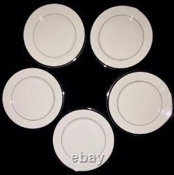 LENOXBlack Royale' PLATINUM RIMMED USA Made-25 PIECE/5 SET-PRISTINE! Porcelain