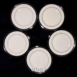 LENOXBlack Royale' PLATINUM RIMMED USA Made-25 PIECE/5 SET-PRISTINE! Porcelain