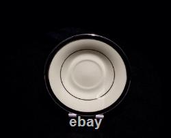 LENOXBlack Royale' PLATINUM RIMMED USA Made-25 PIECE/5 SET-PRISTINE! Porcelain