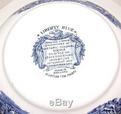 LIBERTY BLUE Staffordshire Covered Vegetable Bowl MINT 1975-81 Boston Tea Party