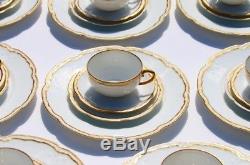 LIMOGES Dinnerware set for 8 Gold Rim DINNER B&B BERRY BOWL CUP SAUCER 41pc Mint