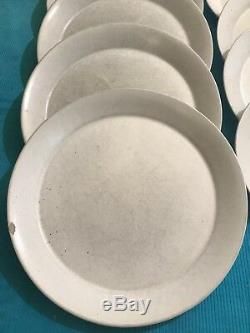 LOT of 9 Bennington Pottery-1628/1669 White/White Agate-5/DINNER 4/SALAD PLATES