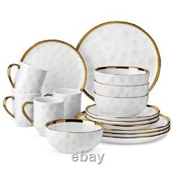 LOVECASA 12/16-Piece Porcelain/Stoneware Dinnerware Set Service for 4 Tableware