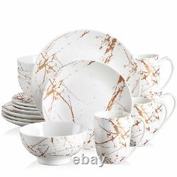 LOVECASA 16-Piece Dinnerware Set Porcelain Tableware Kitchen Plates Bowls & Mugs