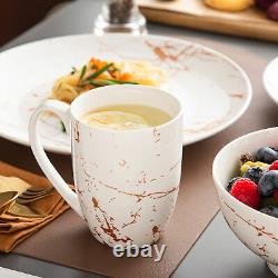 LOVECASA 32-Piece Porcelain Dinnerware Set with Plate Bowl & Mug Service for 8
