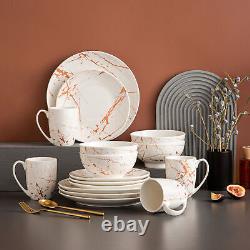 LOVECASA Series Sweet 16-Piece Porcelain Dinnerware Set Kitchen Plate Bowl & Mug