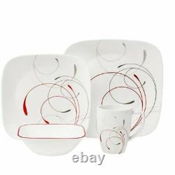 LUXURY Corelle Splendor Square 16-pc Dinnerware Set, Service for 4 FREE SHIPPING