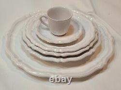 Lallier a Moustiers French Pottery Dinnerware Set of 31 Service for 6 + Platter