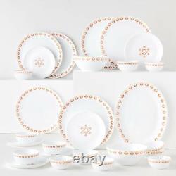 Larah Moon Gardenia 27 Pcs Dinnerware Set Opalware Dinner Set By Borosil