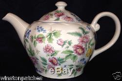 Laura Ashley Staffordshire England Hazelbury Teapot 44 Oz Multicolor Floral