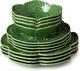 Le Jardin 12-Piece Green Stoneware Dinnerware Set for 4 with Leaf Design