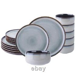 LeRatio Ceramic Dinnerware Sets of 6Poreclain Plates and Bowls SetsHandmade R