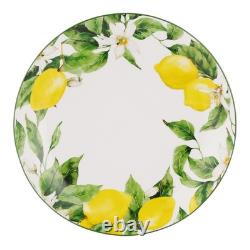 Lemon Floral Bone China Dinnerware Set, Service for 4, 20 Piece
