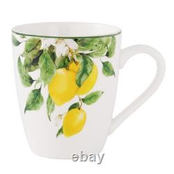 Lemon Floral Bone China Dinnerware Set, Service for 4, 20 Piece