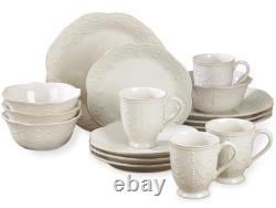 Lenox 16-Piece Dinnerware Set French Perle White, Service For 4 White
