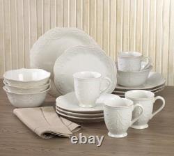 Lenox 16-Piece Dinnerware Set French Perle White, Service For 4 White