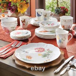 Lenox 865075 Butterfly Meadow 28-Piece Dinnerware Set, White