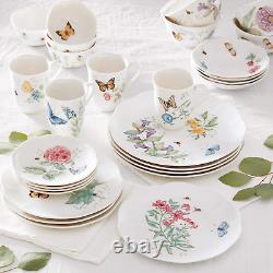 Lenox 865075 Butterfly Meadow 28-Piece Dinnerware Set, White