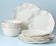Lenox Blue Bay White Porcelain 12-piece Gold Rim Dinnerware Set Service for 4