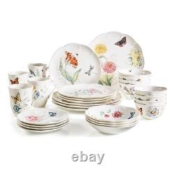 Lenox Butterfly Meadow 28-Piece Dinnerware Set Service for 4 Porcelain