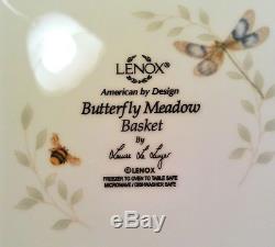 Lenox Butterfly Meadow Basket Wavy Edge 16 Piece Set Dinnerware Mugs Never Used