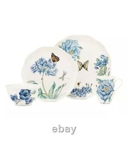 Lenox Butterfly Meadow Blue 18-Piece Dinnerware Set Service for 6 Plates & Mugs