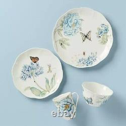 Lenox Butterfly Meadow Blue 18-Piece Dinnerware Set Service for 6 Plates & Mugs