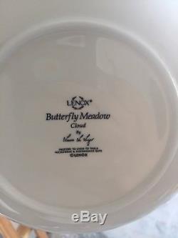 Lenox Butterfly Meadow Cloud White Dinnerware Set 32 Piece Service For 8 NEW