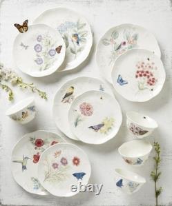 Lenox Butterfly Meadow Flutter 16 Piece Porcelain Dinnerware Set with Birds