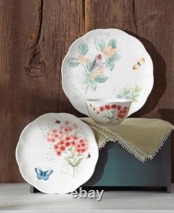 Lenox Butterfly Meadow Flutter 16 Piece Porcelain Dinnerware Set with Birds