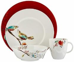 Lenox Chirp Scarlet Dinnerware Set 16 Piece Service For 4 Simply Fine Red NEW