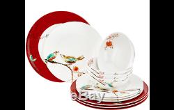 Lenox Chirp Scarlet Dinnerware Set 16 Piece Service For 4 Simply Fine Red NEW