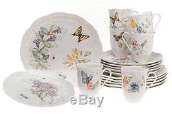 Lenox Dinnerware Set 18 PC Kitchen Dishes Butterfly Meadow Porcelain Dining Mugs