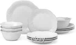 Lenox Dinnerware Set, French Perle White 12-Piece Set, Service For 4, Stoneware