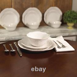 Lenox Dinnerware Set, French Perle White 12-Piece Set, Service For 4, Stoneware