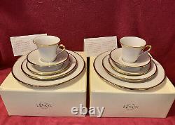 Lenox Eternal Gold Banded Bone China 5-Piece Place Setting- 2 Sets New in Box